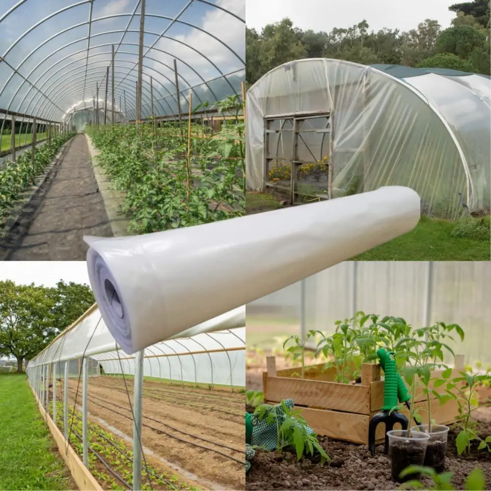 

4-Year Durable 6mm Greenhouse Poly Film, Clear Plastic Covering, 50ft x 50ft