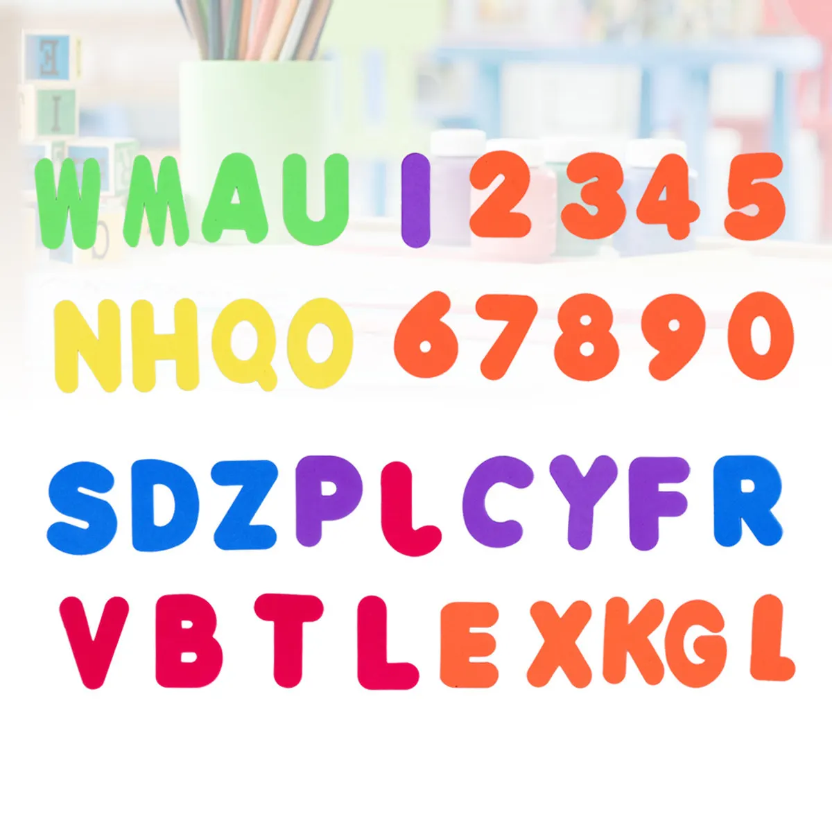 

Набор из 36 букв и цифр из ЭВА-пены для ванны, развивающий обучающий инструмент для малышей, безопасные нетоксичные разноцветные клейкие буквы