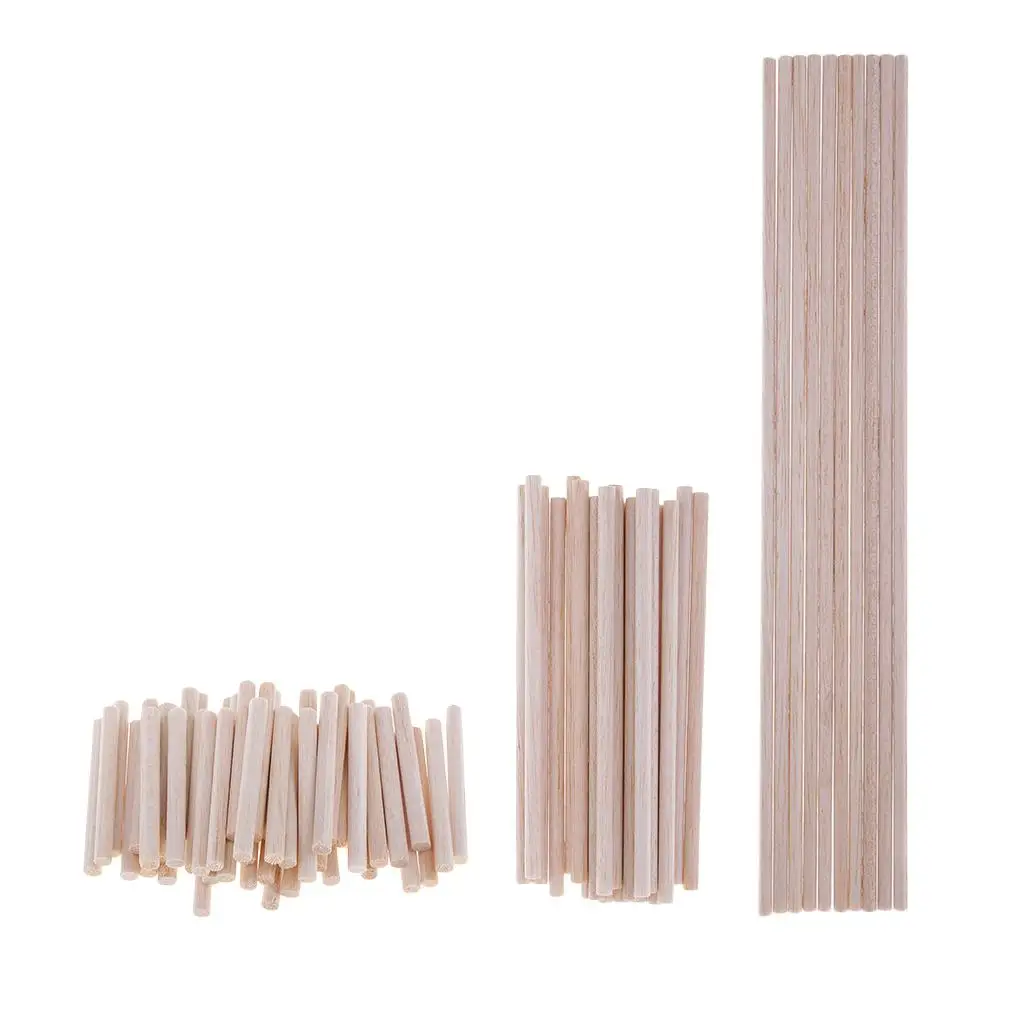 Bâtons de tiges polyvalents en bois de balsa, tiges légères, diamètre de 5mm, 50mm, 20/50mm, 120mm de long, paquet de 10, 300