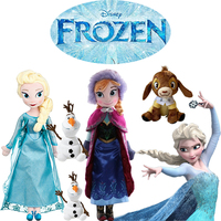 Disney Frozen Elsa Anna Princess Stuffed Princess Plush Doll Olaf Snowman Ice Sven Flareon Bruni Toy Girls Kids Christmas Gifts