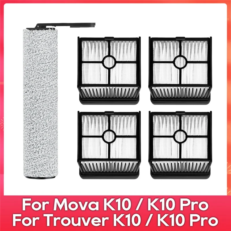 ل MOVA K10 ، K10 Pro / Trouver K10 ، K10 Pro أجزاء المكنسة الكهربائية الأسطوانة الرئيسية فرشاة فلتر HEPA مجموعة الملحقات