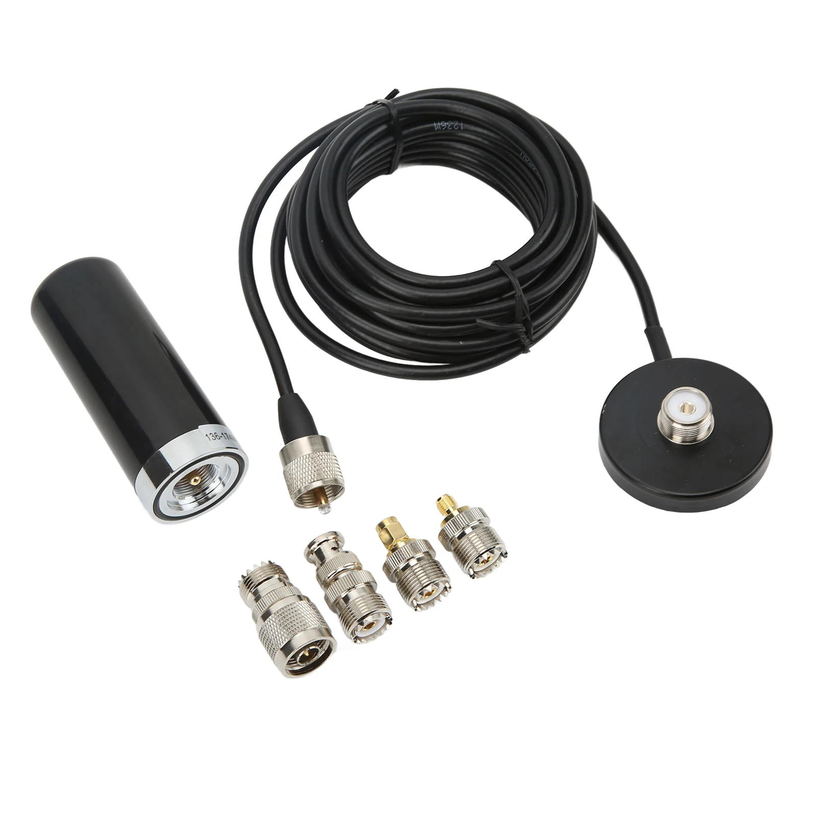 Car Antenna 136 to 174Mhz 400 to 480Mhz Dual Band Black M Male Feeder Interface ABS Alloy 50W 9cm Length 3.5cm Bottom