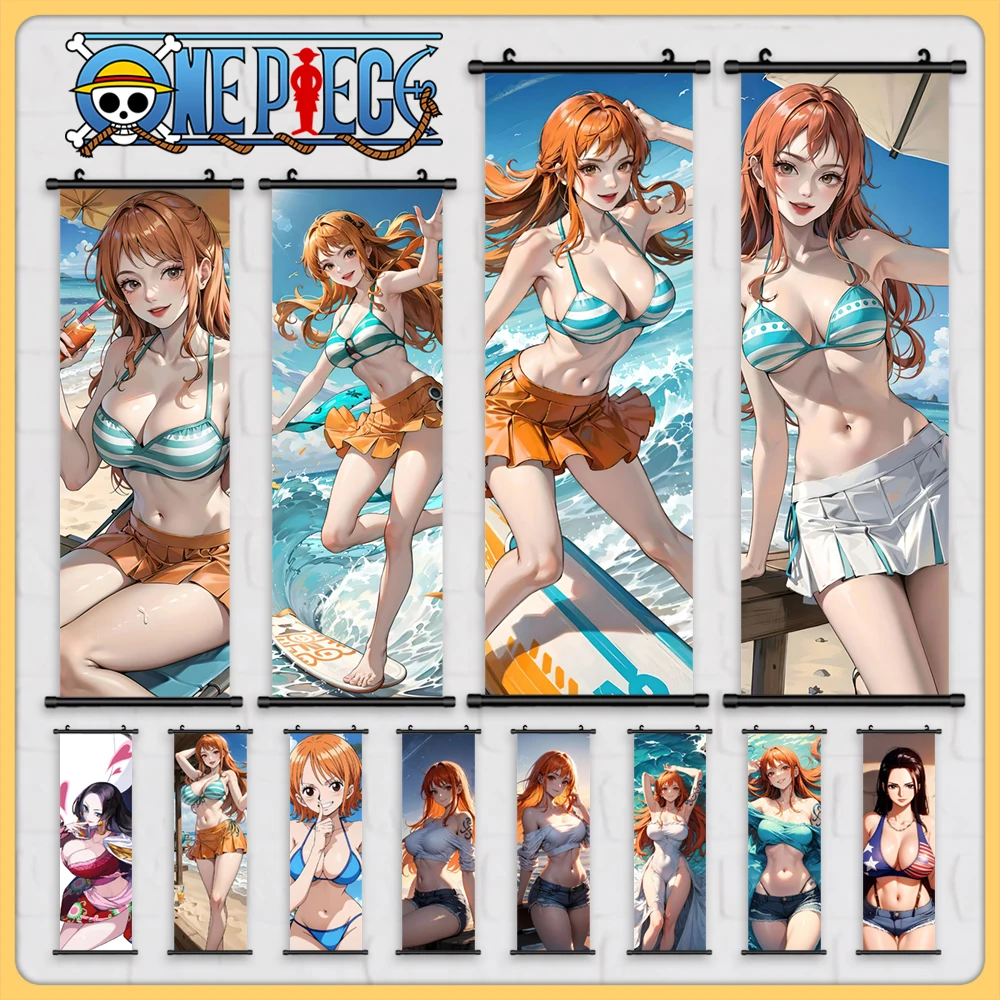 Canvas Nami Picture Anime One Piece Wall Art Nico Robin Scrolls Hanging Paintings Boa Hancock Poster Cartoon Home Decor Modular