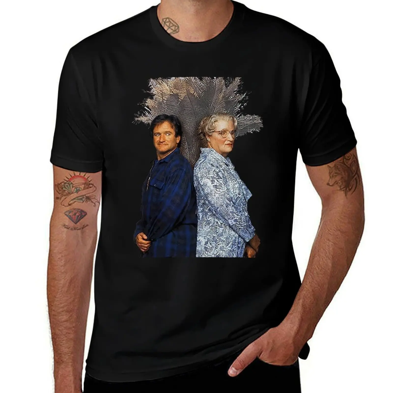 

Robin Williams Mrs Doubtfire Funny Poster T-Shirt Casual Everyday Short Sleeve T-Shirt