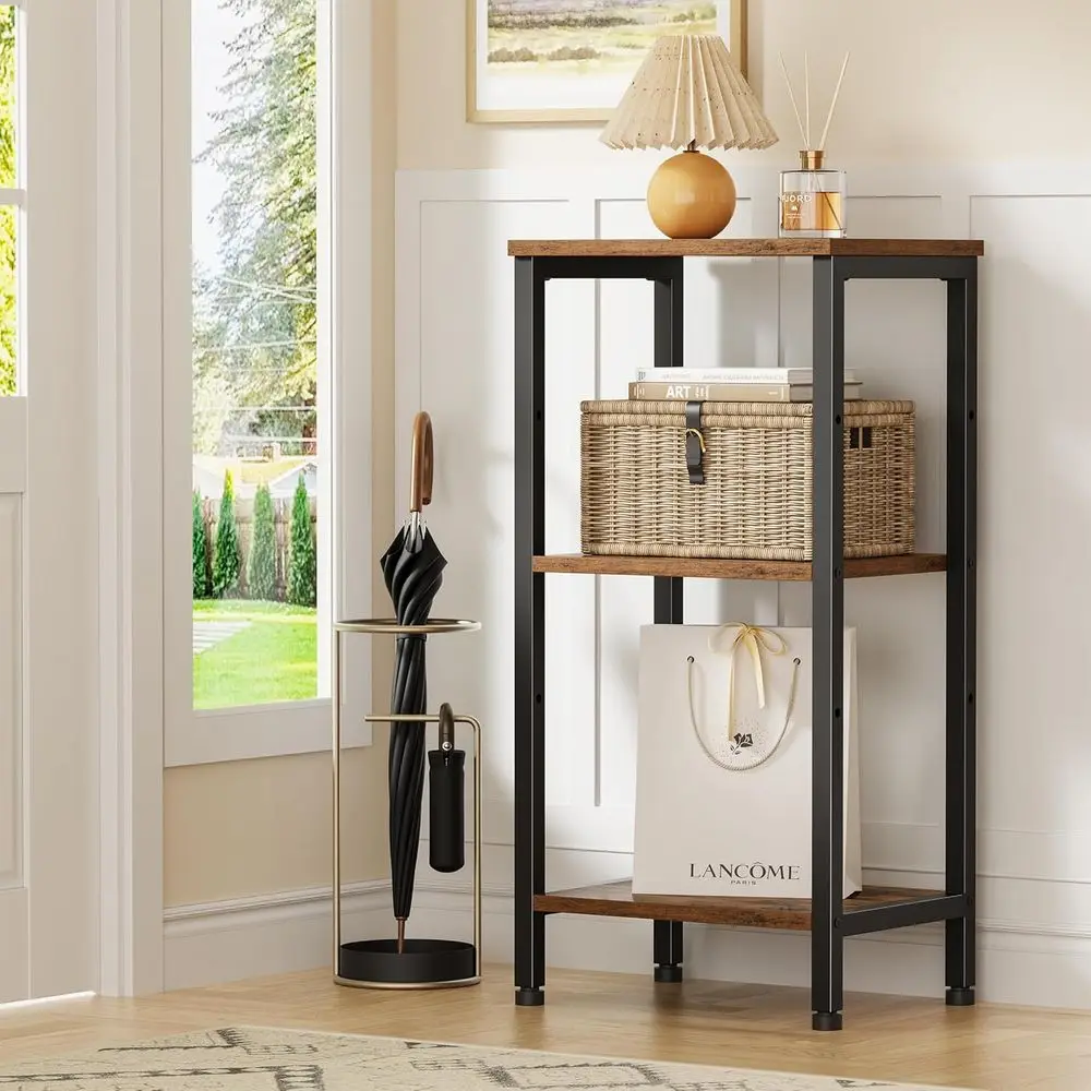 Rustikale braune Akzenttische, 2er-Set, kleines Schlafzimmer und Wohnzimmer, Heimdekoration und Büroständer