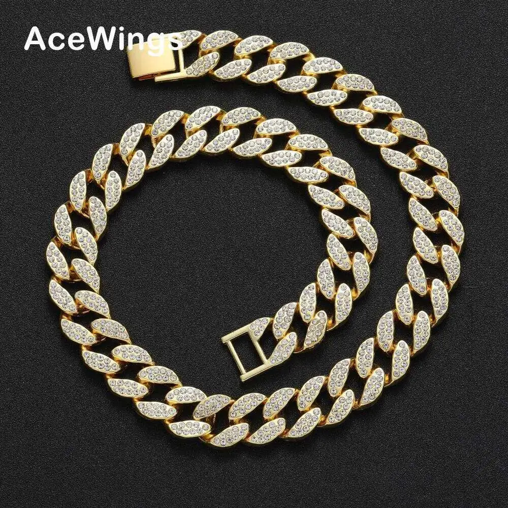

AC002 16 18 20 24 30 15 мм сплав кристалл кубинская цепочка хип-хоп Iced Out кубинская цепочка ожерелье блестящие ювелирные изделия