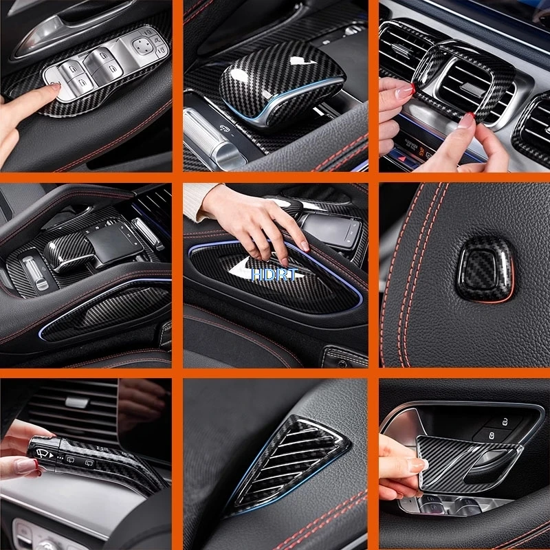 

For Mercedes-Benz GLE GLS Class W167 V167 X167 2020 + Car Styling Gear Shift Window Control Panel Air Vent Outlet Cover Interior