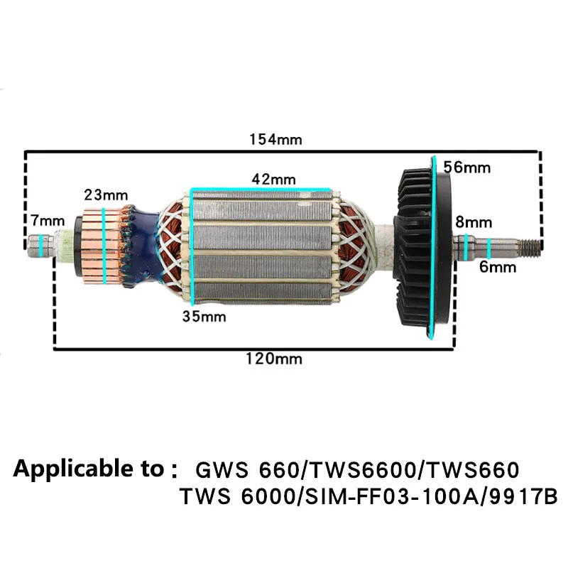 S1M-FF-03-100A polishing machine rotor GWS 6-100/tws6000/6600/6700/9917A polishing machine accessories