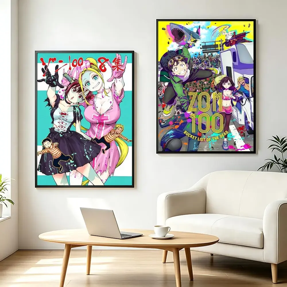 anime ZOM 100 Bucket List of the Dead Poster HD Printing Fresh and Nordic Home Decor Wall Art for the Living Rooms HallwaysGift