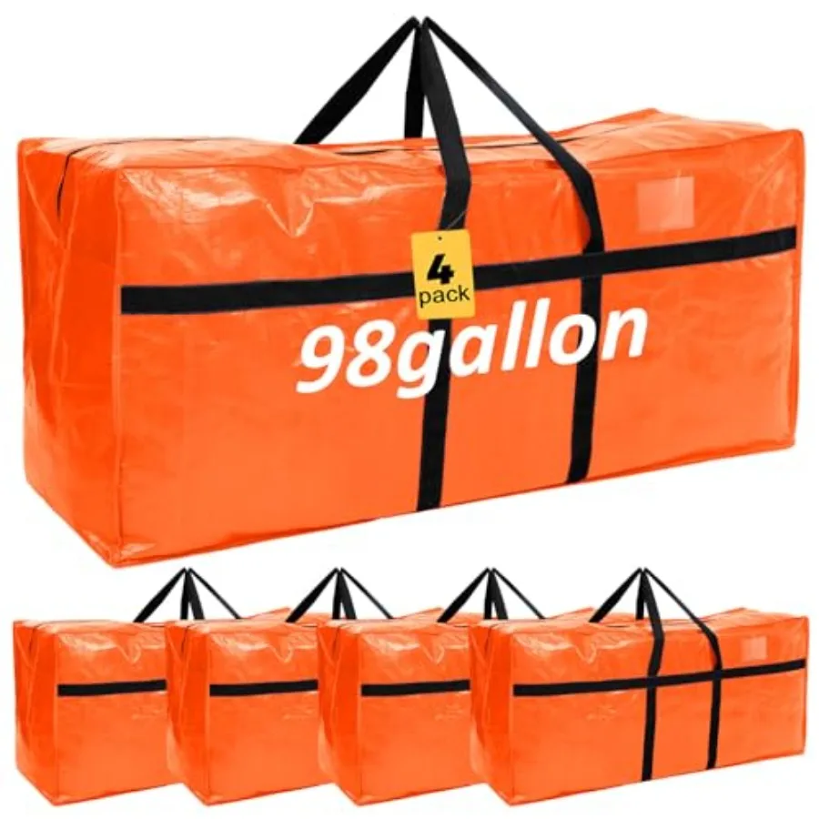 Pack Extra Large Moving Bags XXL Heavy Duty Storage Bag with Strong Zipper Handle Jumbo Big Tote Box Foldable for College Dorm
