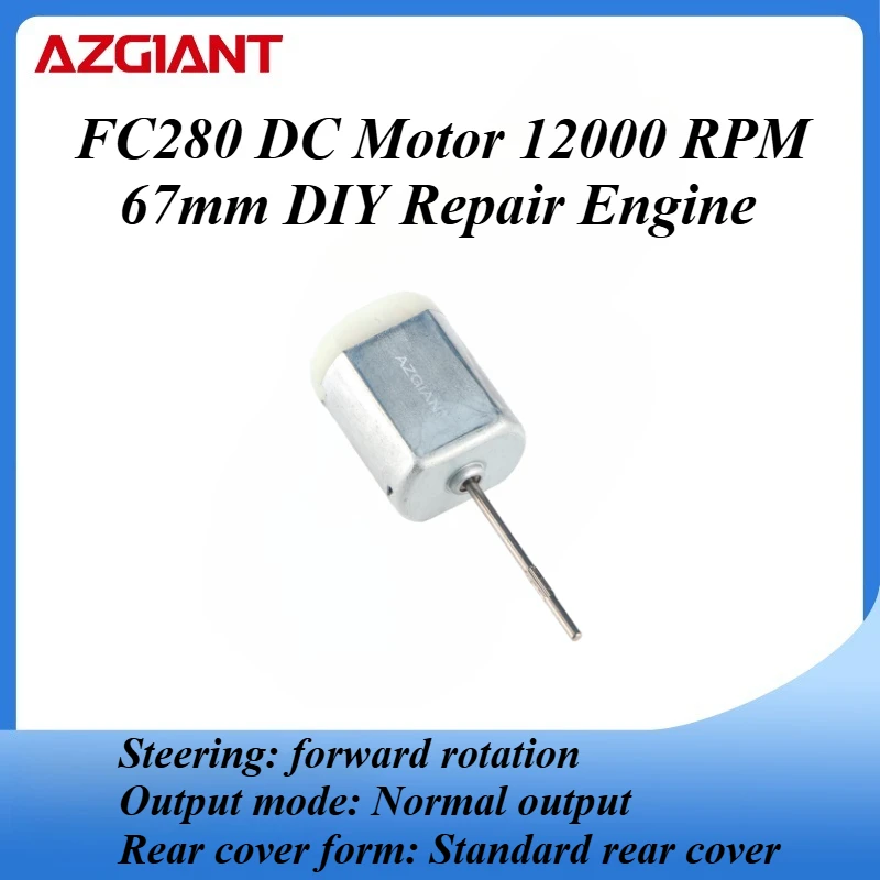 

FC280 DC Motor 12000 RPM 67mm DIY Repair Engine For Car Replacement Power OEM Accesseries Forward Rotation Toy High Quality