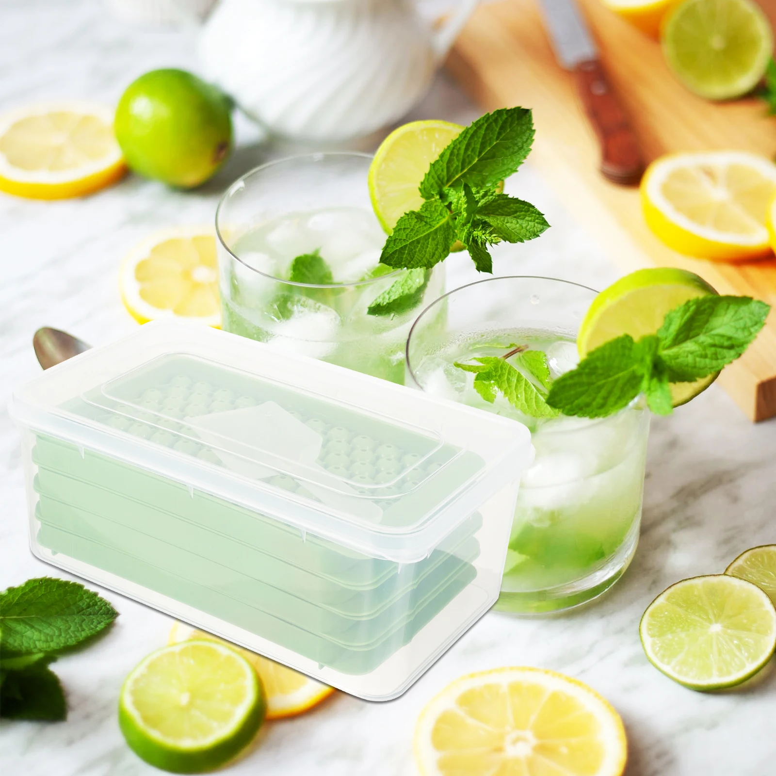 

Large Ice Tray Mold Cube Trays for Freezer Sphere Box Storage Bin Pp Cubes Safe Material Ball Shaped Ice Cubes Non Alcoholic