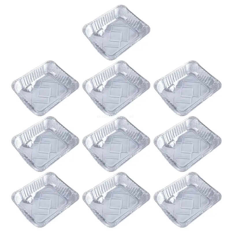 10pcs Disposables Foils Tray Thickened Container Practical Cooking Solution