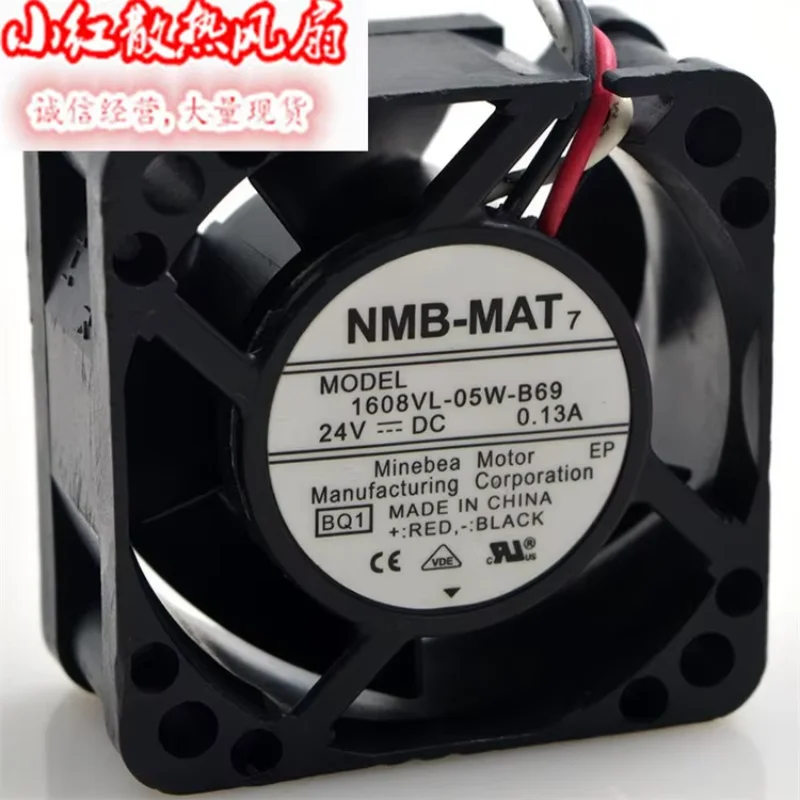 NMB 1608VL-05W-B69 DC 24V 0.13A 40x40x20mm 3-Wire Server Cooling Fan