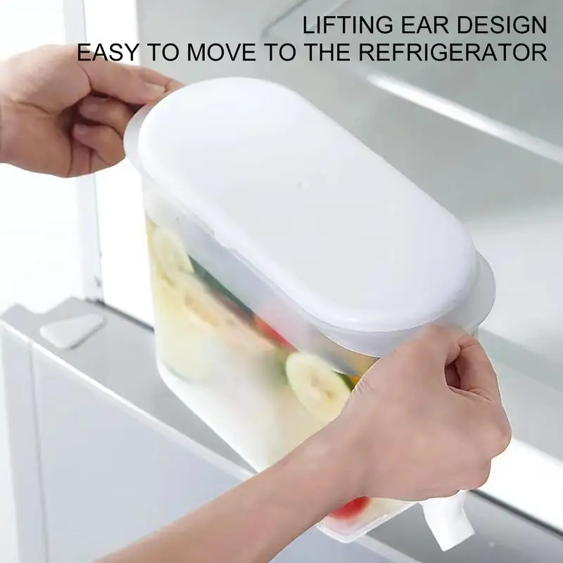 Faucet Drink Dispenser, Refrigerator Drink Dispenser, Large Capacity Kettle Fruit Juice Drink Container Fridge Pots Pitcher