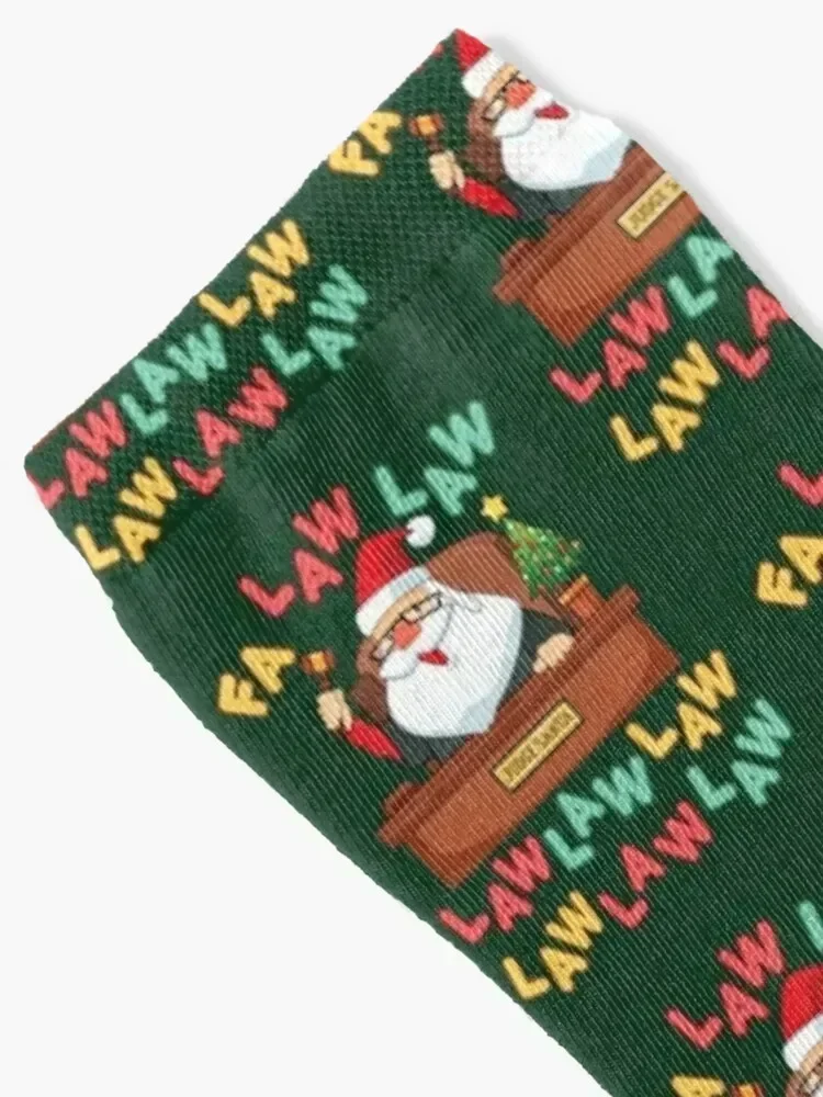 Funny Lawyer Christmas Santa Fa Law Law Socks hockey sports stockings Socks For Girls Men's