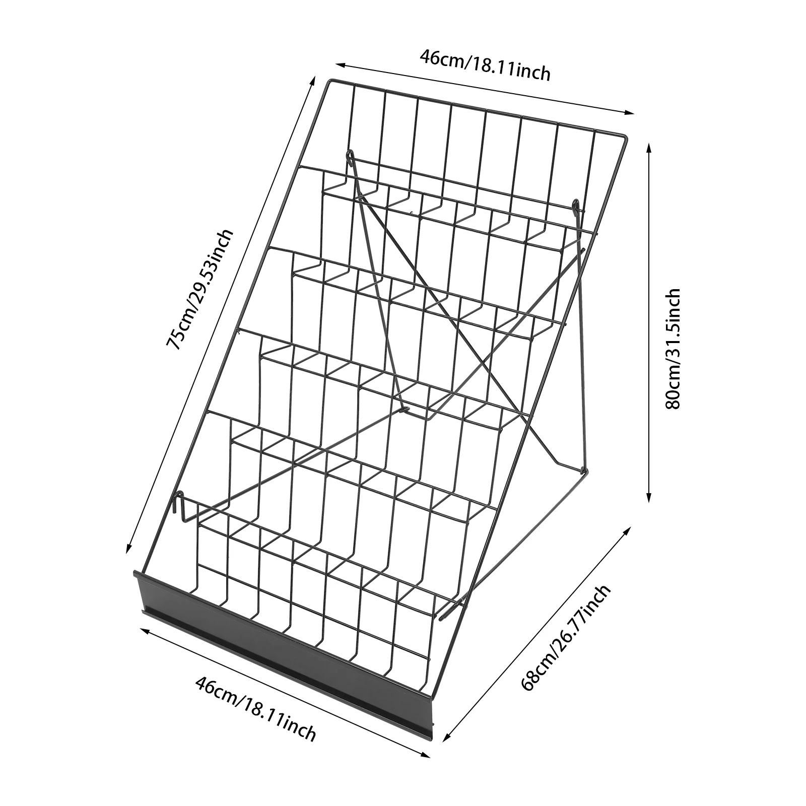 

Black 18.11*26.77*31.5in Wire Countertop Rack, Book Display Rack, Comic Book Display Rack for Retail Stores, Bookstores