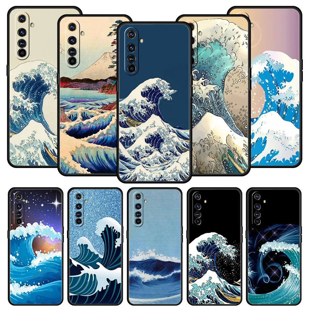 

The Big Wave of kanagawa Case For OPPO Realme 9 8 7 6 GT2 Pro Plus 5G C35 C25 C21 C11 C3 8i 9i GT Neo 2 3 Phone Cover Silicone