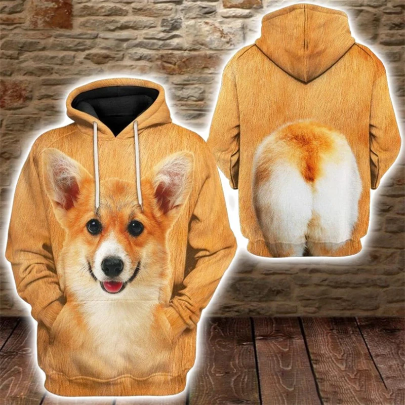 

Funnu Animal Dog 3D Print Hoodie Men Women Casual Hoodie Kawaii Corgi Graphic Pullover Hoodies Kids Streetwear Harajuku Y2k Tops