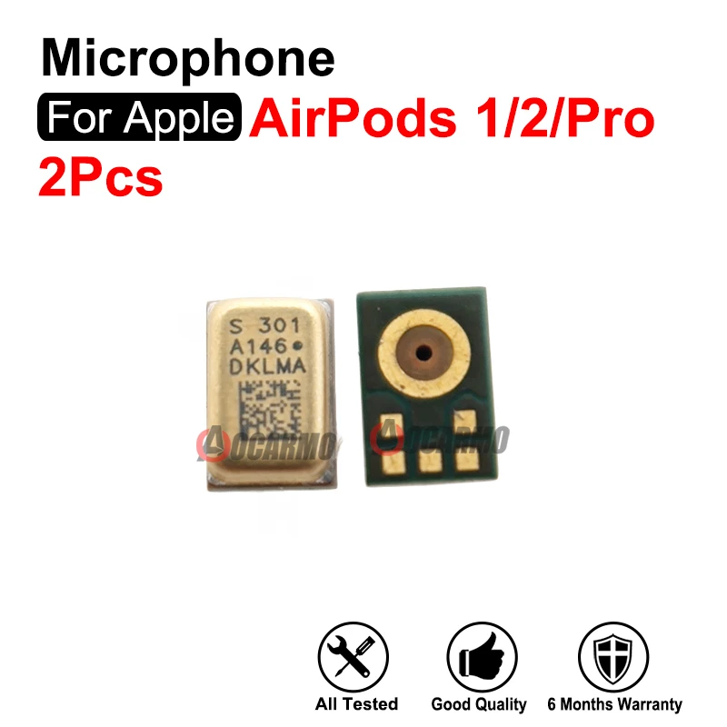 2 unids/lote pieza de repuesto del módulo de micrófono para Apple AirPods 1 2 3 Pro Pro2