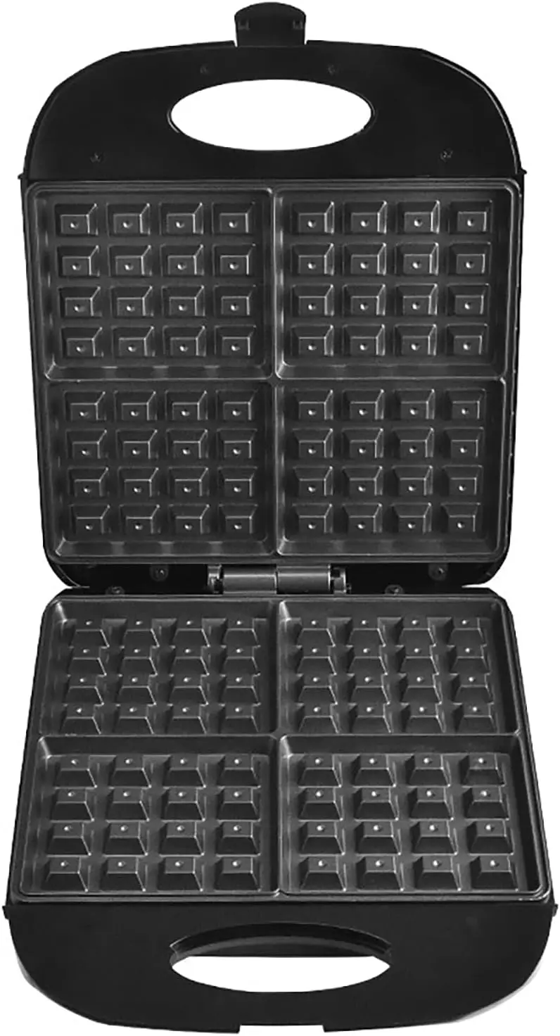 ماكينة صنع الوافل والمافن الخفيفة المنزلية الصغيرة على الوجهين، ماكينة الإفطار ساندويتش، أسود