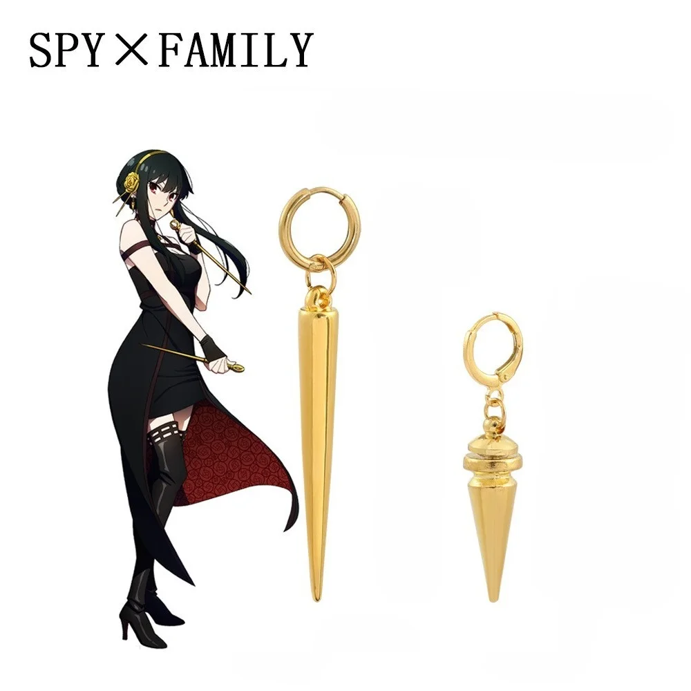 Anime Spy x Family Thorn Princess Yor Forger  earrings female 18K gold-plated earrings cosplay character decoration ear clip