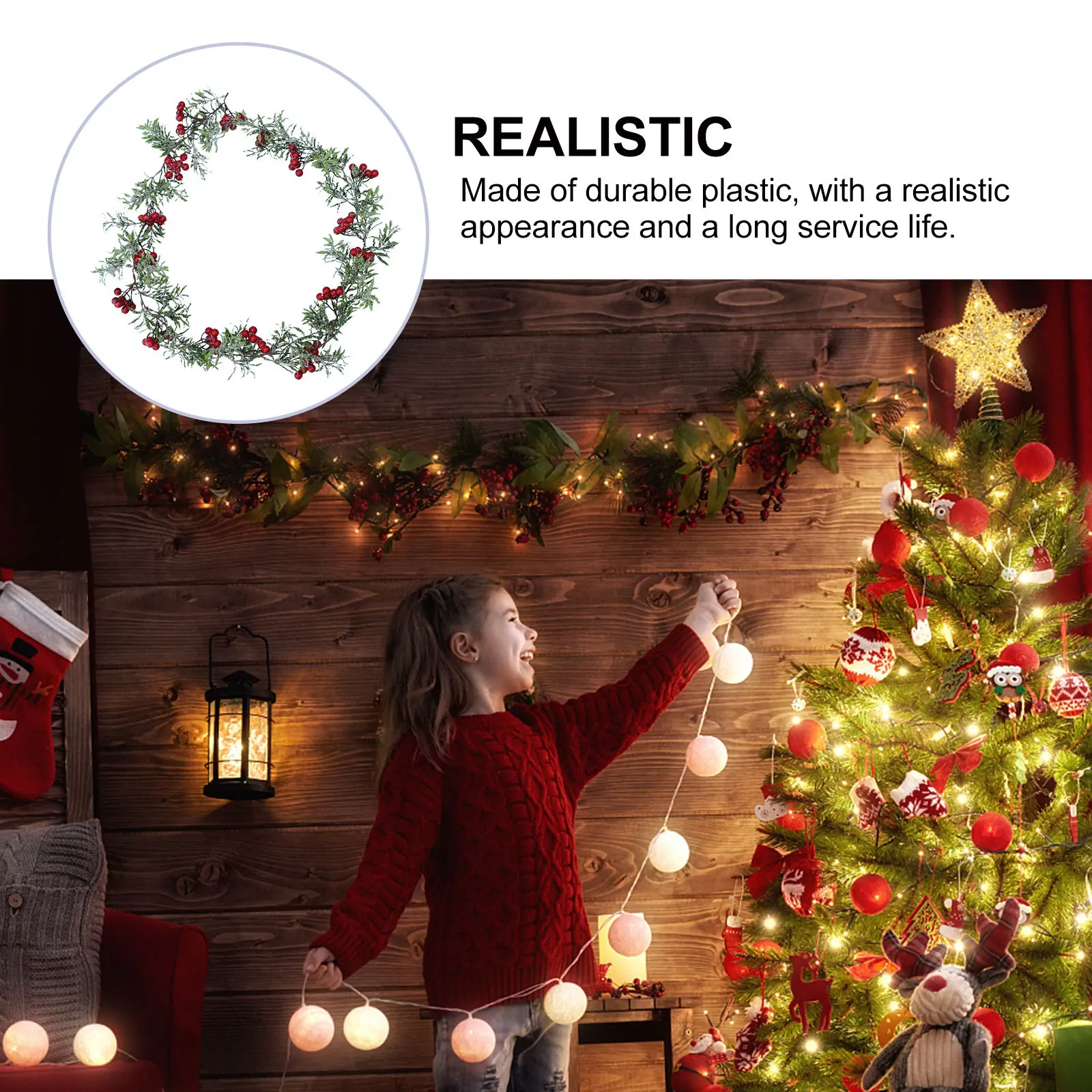 

180Cm Simulated Pine Branch Cane Christmas Decoration Plastic Rattan For Home Hanging Pendant Diy Festive Decor Simple