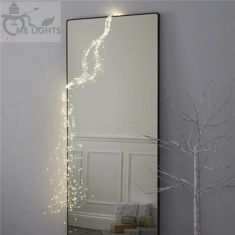 600 LEDs Vines Lights Copper Wire Waterfall led fairy string Lights Christmas Wedding Party Holiday Tree Decoration