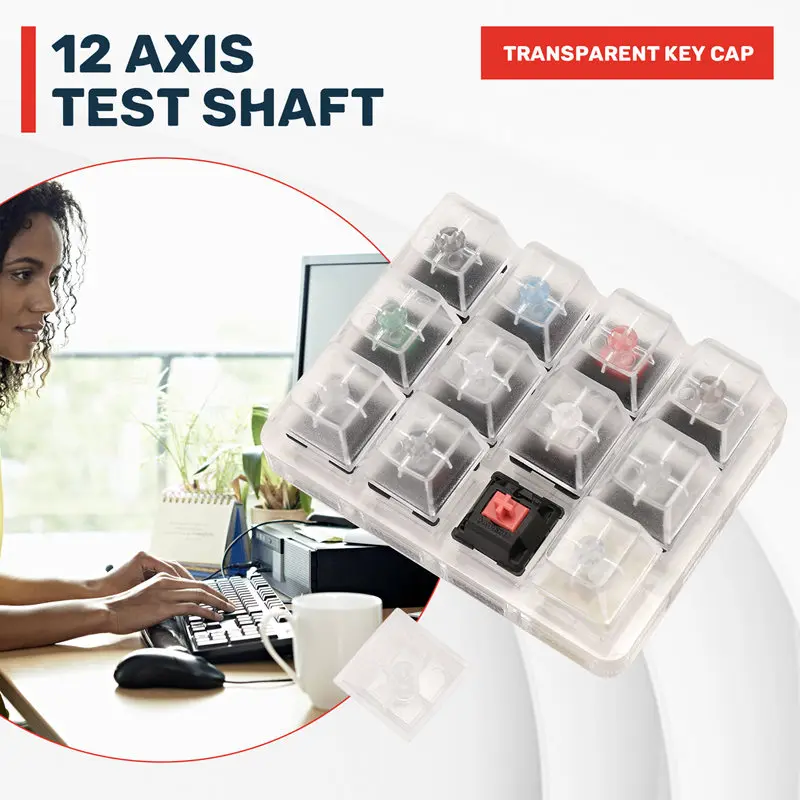 Тестер акриловой клавиатуры Callstick, 12, прозрачные пластиковые колпачки для клавиш, пробник для переключателей Cherry Mx