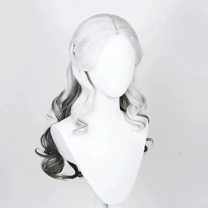 Ada Mesmer Cosplay perruque jeu identité V Cosplay blanc dégradé gris cheveux longs bouclés survivant psychologue Cosplay + bonnet de perruque