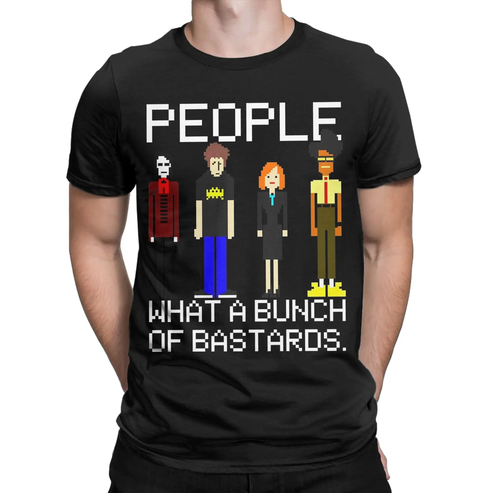 The IT Crowd People What A Bunch T-Shirts Men  Funny 100% Cotton Tees Round Collar Short Sleeve T Shirt Plus Size Tops