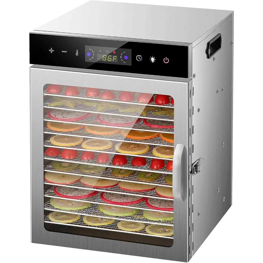 

Food Dehydrator, 12 Stainless Steel Trays Dehydrators for Food and Jerky, Herbs, Fruit, Dehydrator Machine with Digital Timer