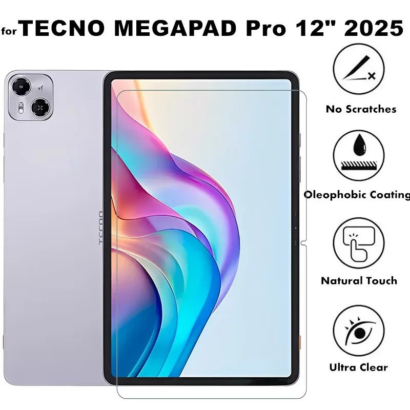 

2Pcs Tempered Glass Screen Protector for Tecno MegaPad Pro 12 2025 12 inch