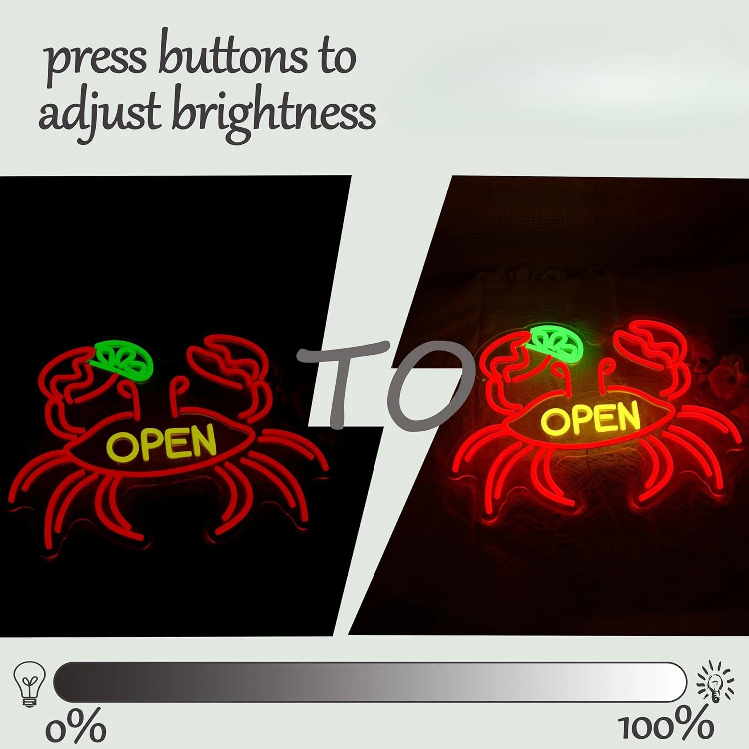 Crab Open Neon Sign USB-aanged - Aquarium Fish Market recensie en prijs