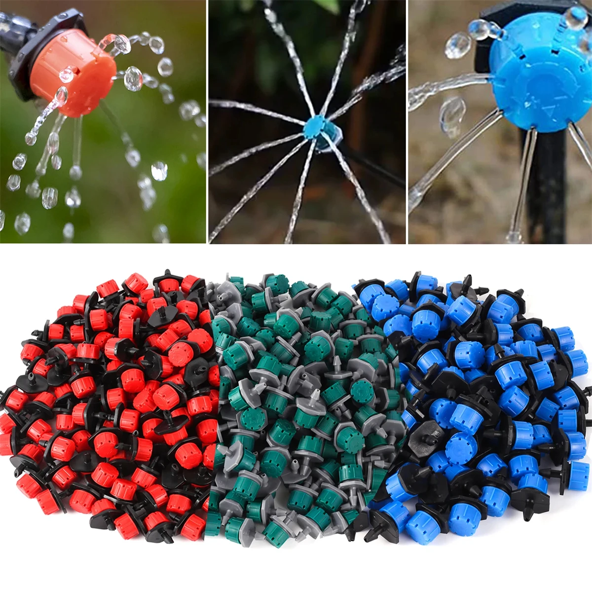 

Multi-Color Adjustable 8-Holes Sprinkler Head 4/7mm Hose Interface Garden Lawn Orchard Micro-Spraying Irrigation Dripper 100Pcs