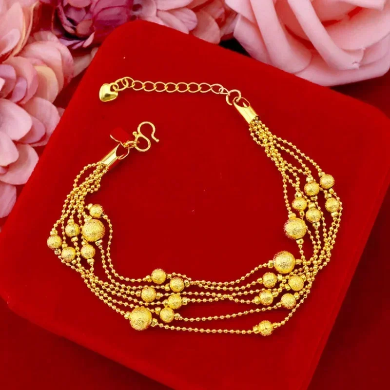 Moda feminina pulseira de ouro au750 corrente de ouro simples moda clássico presente de feriado 18k pulseira para mulher