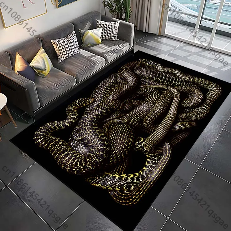ثعبان فايبر بيثون نمط البساط لغرفة المعيشة غرفة نوم السرير الحمام الكلمة حصيرة منطقة المنزل البساط السجاد غرفة ديكور للهدايا #5