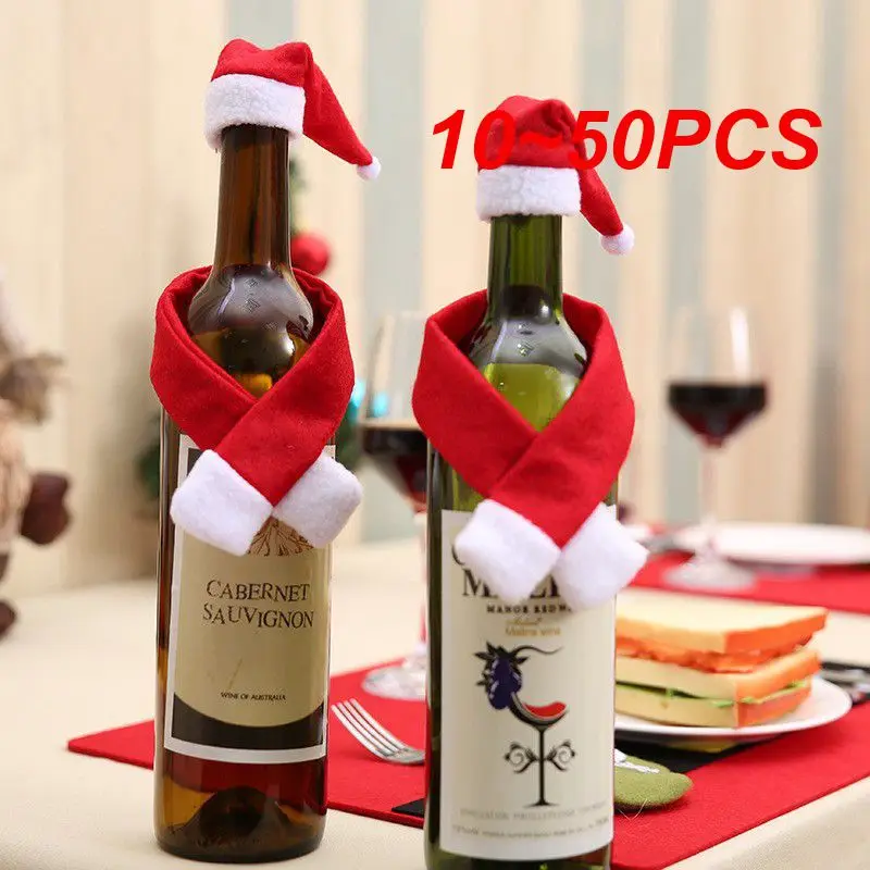 10~50PCS Dinner Table Decorations New Year Restaurant Atmosphere Household New Home Decoration Wine Bottle Cover Scarf Dress Up