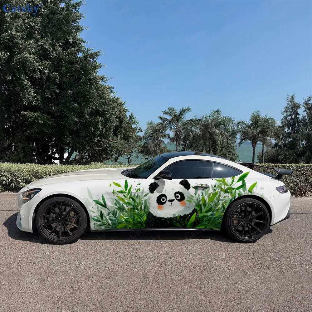 

2 шт. виниловых наклеек на автомобиль с изображением бамбуковой панды, милый и яркий дизайн, прочные, устойчивые к выцветанию, улучшают эстетику автомобиля, с эффектным художественным оформлением