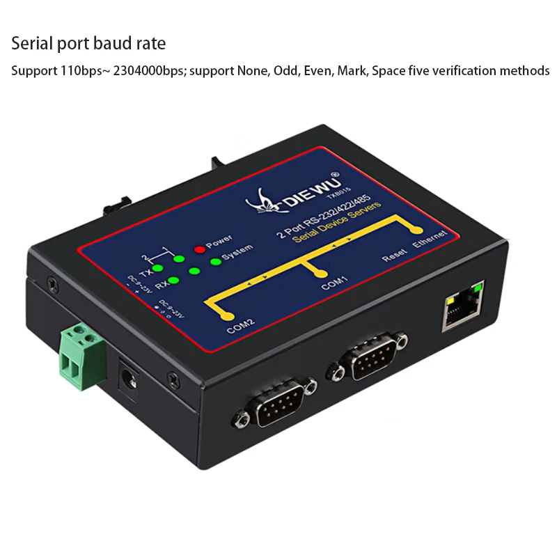 분배기 변환기 네트워크 스위치 RJ45 LAN 어댑터 RS232/485/422 산업용 등급 직렬 장치 서버 RS232-이더넷 서버