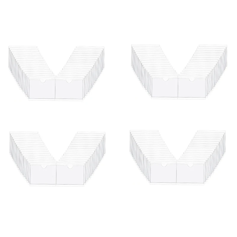 144Pcs Self-Adhesive Label Card Holder Index Pockets Holder 6X8.5Cm Clear Plastic Card Holder Adhesive Label Holder