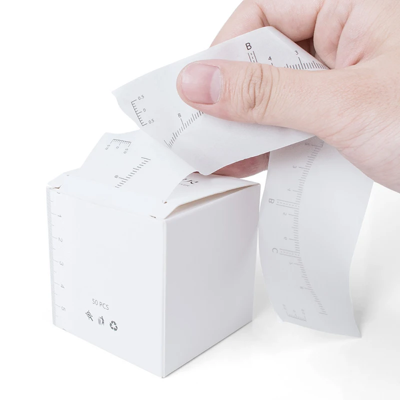 

10/20/50 шт. одноразовая линейка для бровей, самоклеящаяся наклейка, микроблейдинг, татуировка, трафареты для картирования, профессиональный инструмент для макияжа