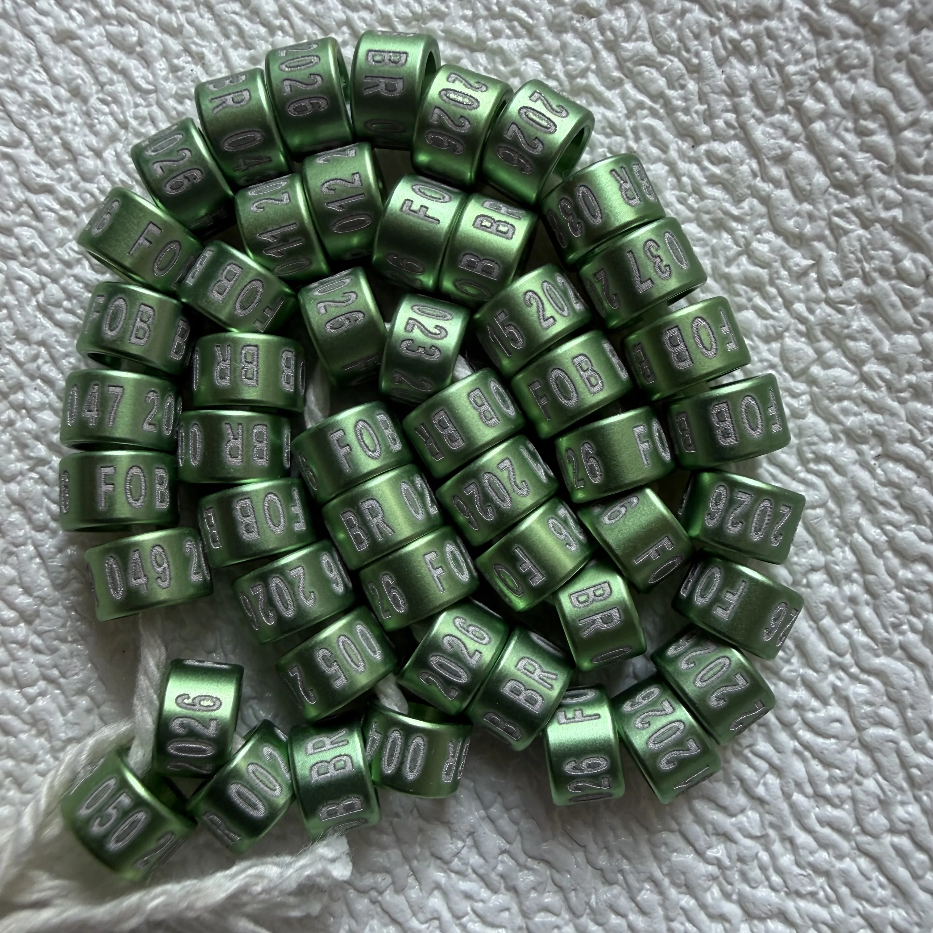 50PCS Personalized Custom Bird Leg Rings ID Bands for Baby Bird 10 Days - Aluminum Closed Bands, Specify Engraving Text & Color