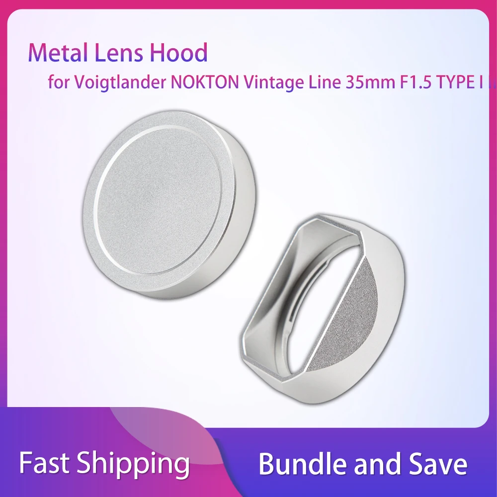 

For Voigtlander NOKTON Vintage Line 35mm F1.5 TYPE I II Metal Lens Hood with Cap Lens Hood Lens Shade Camera Accessories
