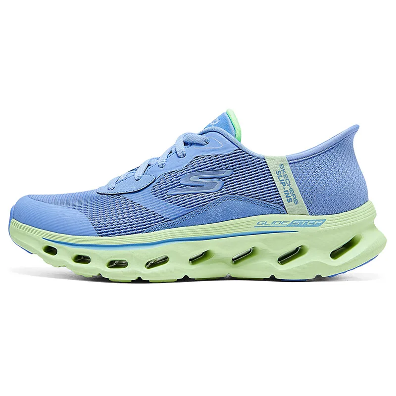 

Женская обувь Skechers, новинка 2025, прогулочная обувь без шнуровки, легкая повседневная обувь с мягкой подкладкой, спортивная обувь со вспышкой 125115 -BLLM