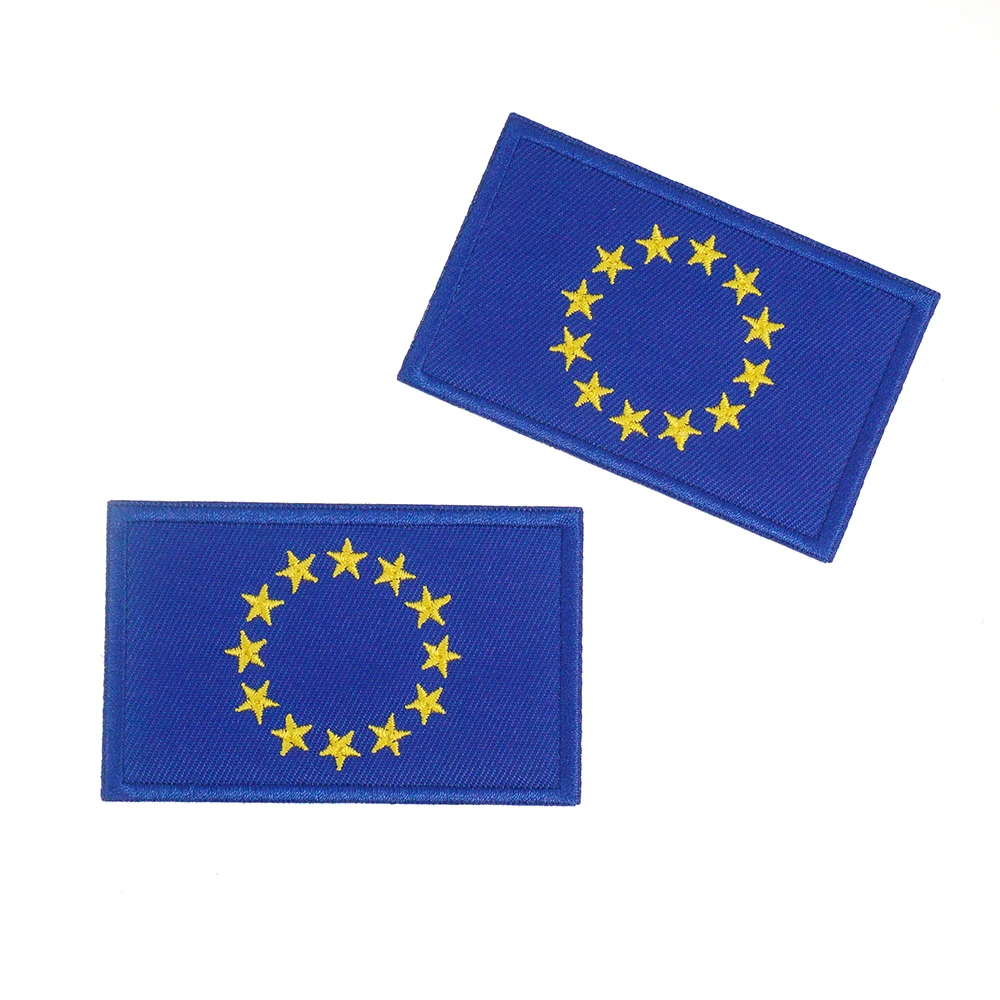 Patch brodé drapeau de l'union européenne, 5/1 pièces, Badge d'épaule de l'ue, fer sur applique pour vêtements