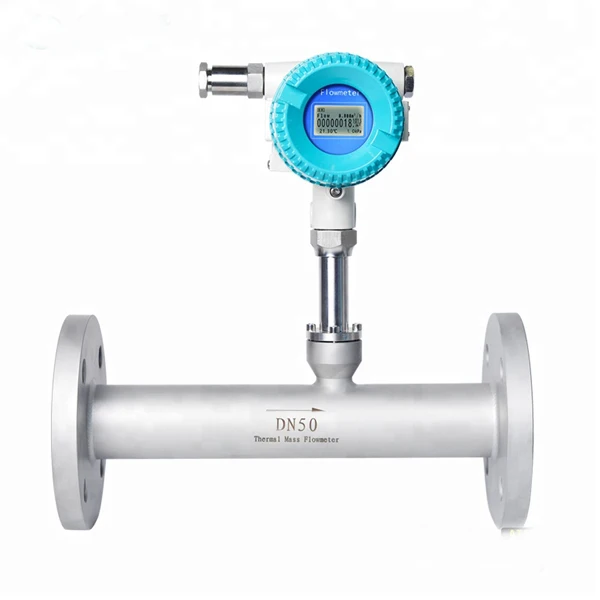 4~20mA Water 24VDC Carbon Dioxide Air Oxygen RS485 Flowmeter Argon Nitrogen Helium Thermal Mass Flow Meter for Measuring Gas