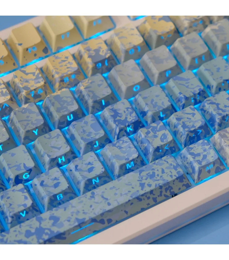 

Bay side engraved transparent keycap PBT original highly sublimated mechanical keyboard cap wooting