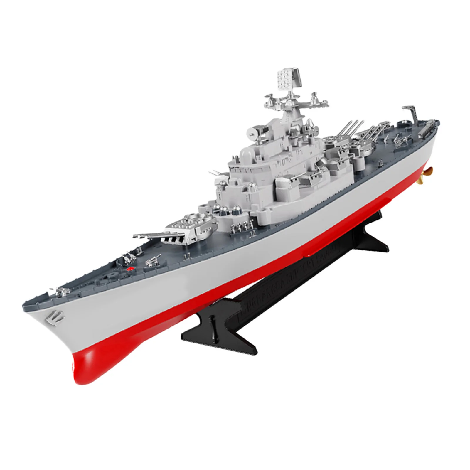 Barco de acorazado con Control remoto, barco de Control remoto, 2,4 GHz, resistente al agua, tamaño grande, alarma de batería baja/puente de energía de agua