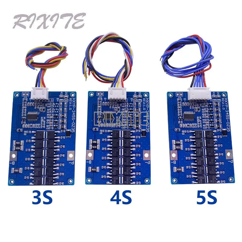 3S/4S/5S 35A 12.6V 16.8V 21V Li-ion Lithium Battery BMS 18650 Charger Protection Board With Balanced Temperature Control